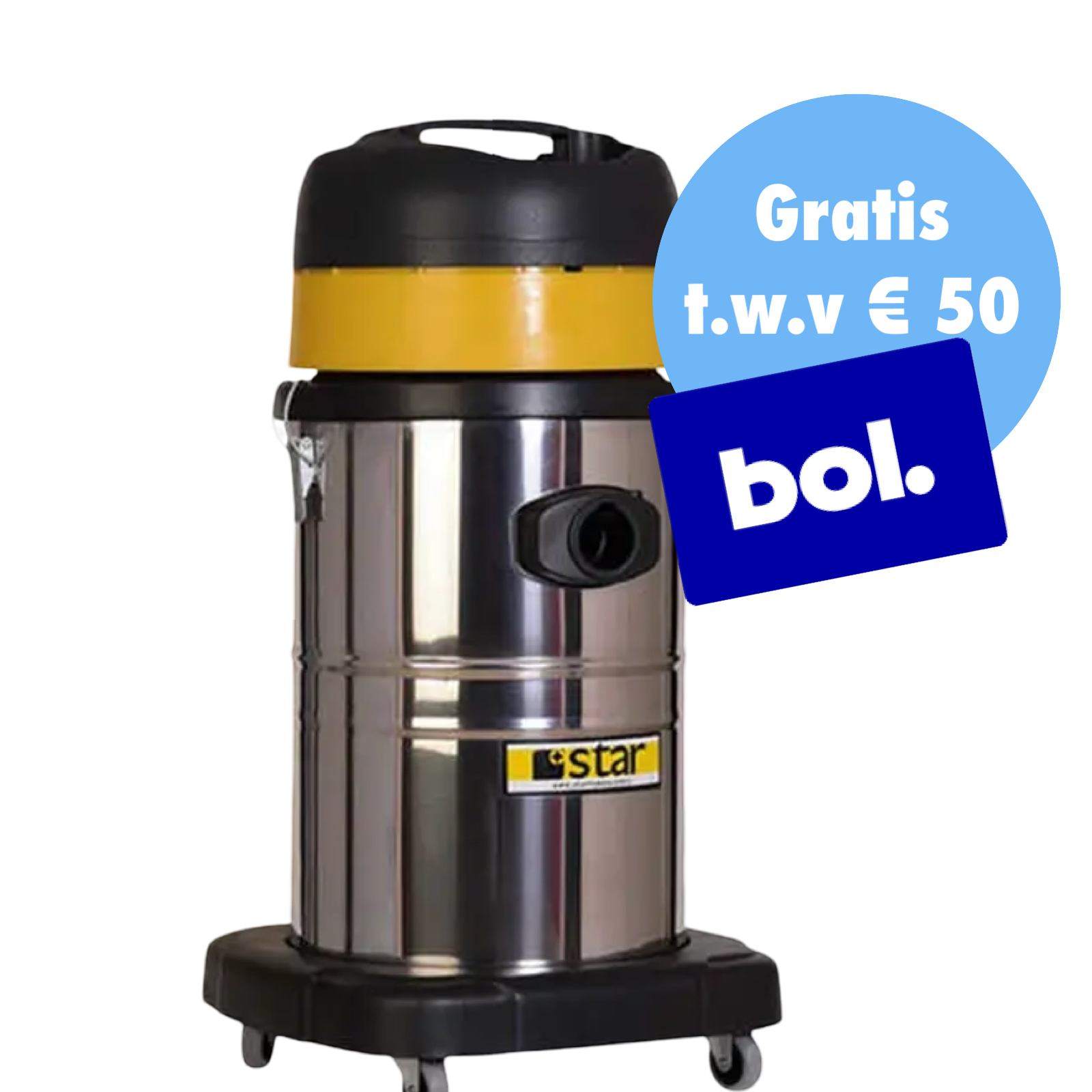 STAR 3435 WD Professionele Nat- en Droogzuiger + Gratis Bol Kaart t.w.v € 50