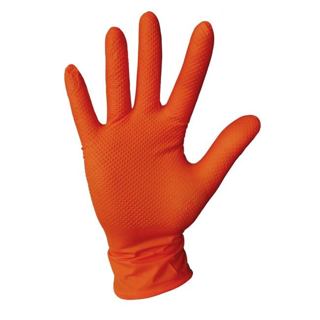 Oranje grip handschoen