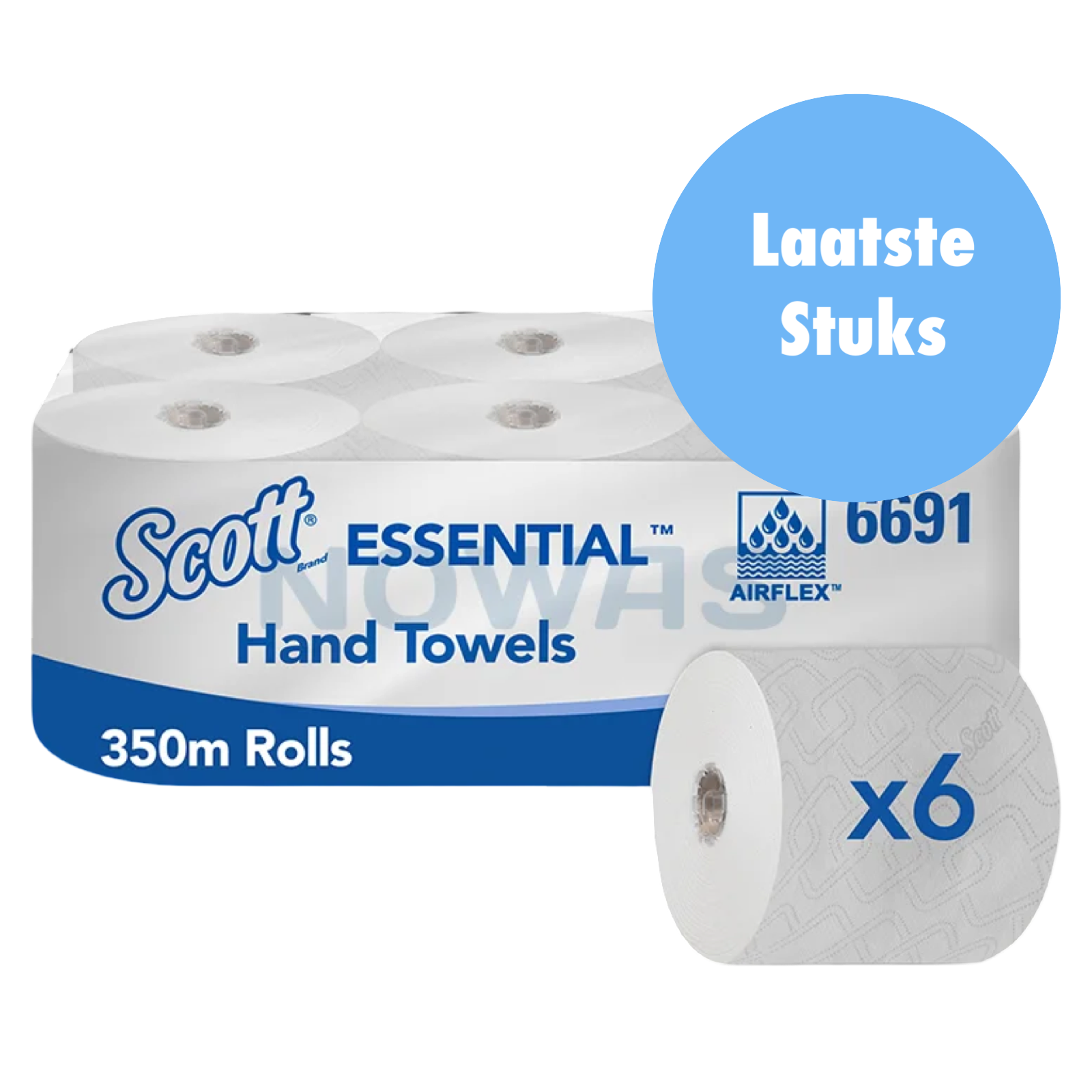 Scott 6691 Handdoekrollen, 1 laags, 6 rollen