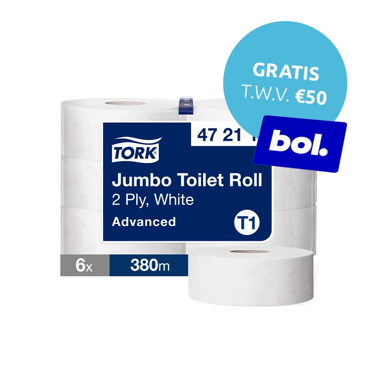 Tork, Advanced, Toiletpapier, Maxi Jumbo, 6 rollen a 380 meter - 48 Stuks