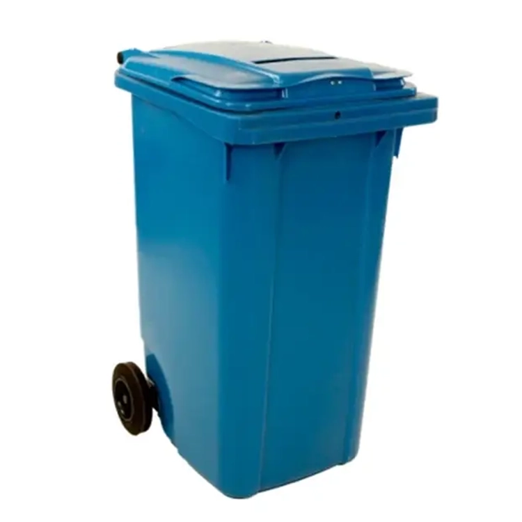 Container met papiergleuf en slot – blauw