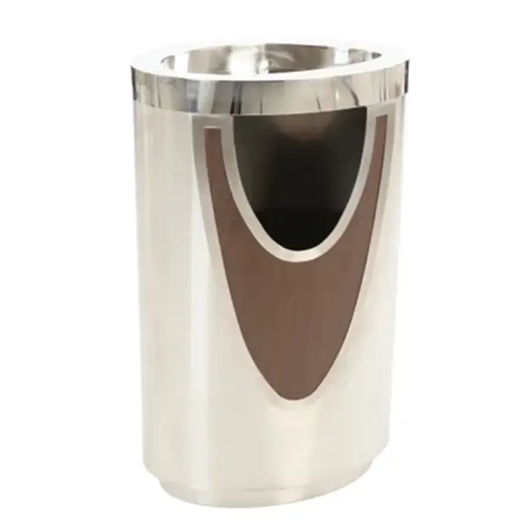 Design afvalbak, V-part - mat rvs, RVS