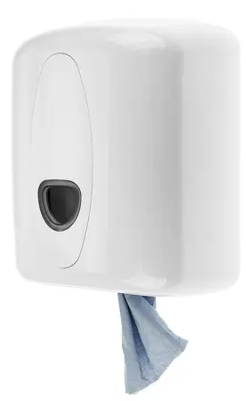 Poetsroldispenser midi kunststof wit