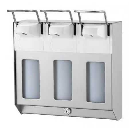 8320-MQTV05E-1.jpg MediQo-line TRIO Zeep- & desinfectiemiddeldispenser 500 ml KB RVS MQTV05E