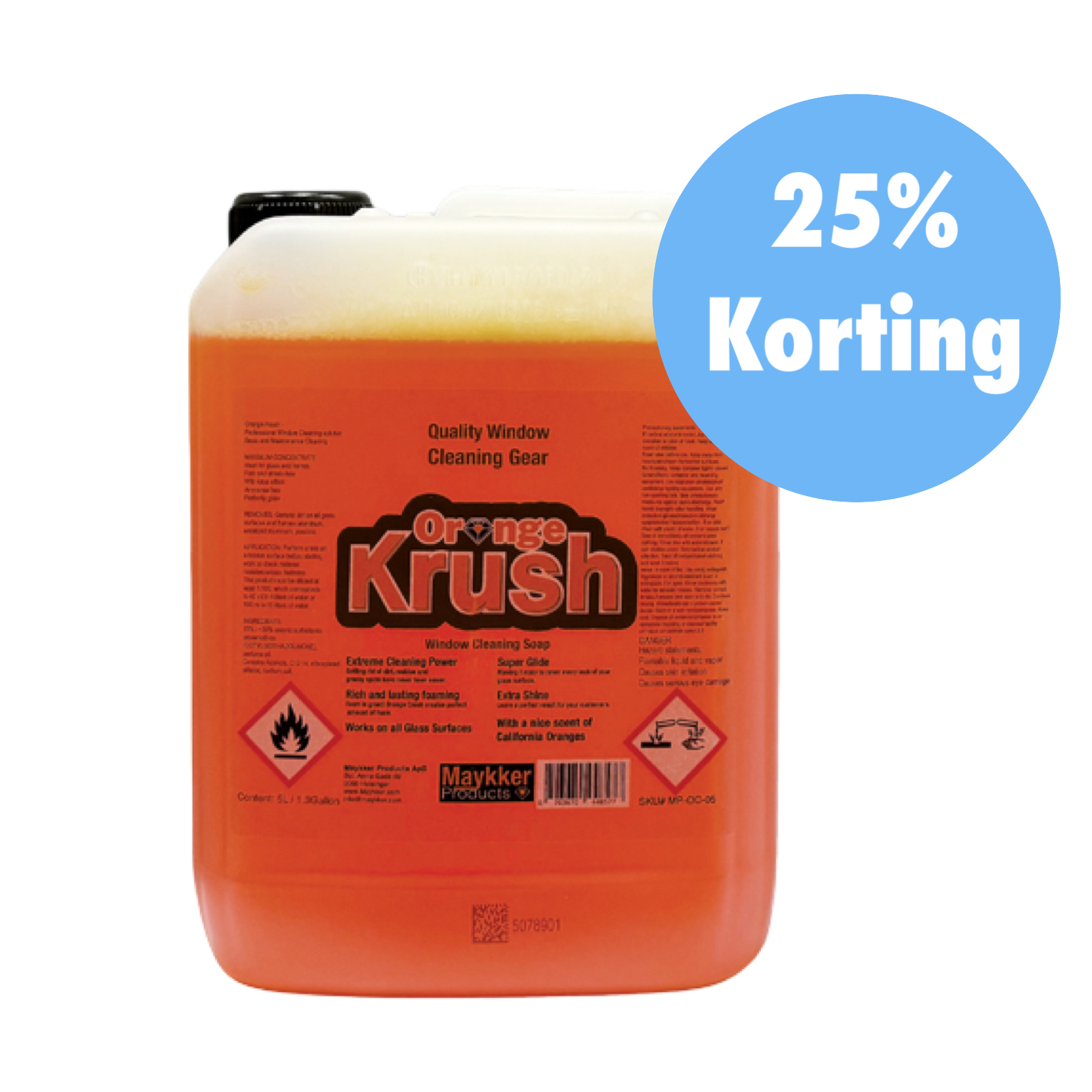 Maykker Orange Krush Glazenwasserszeep 5 L