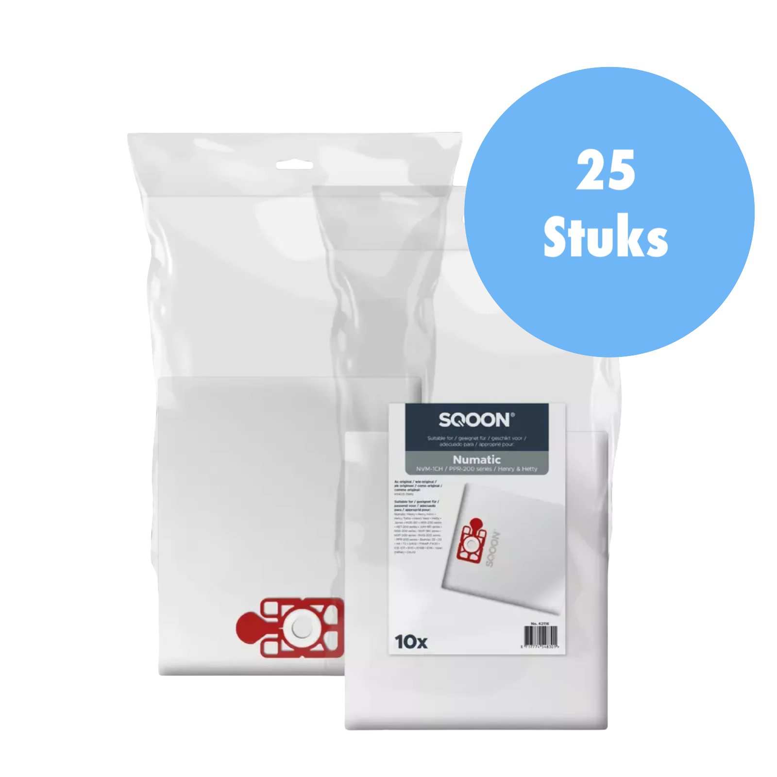 Stofzuigerzakken voor Numatic - 25 pakken a 10 stuks - € 4,95 p/pak