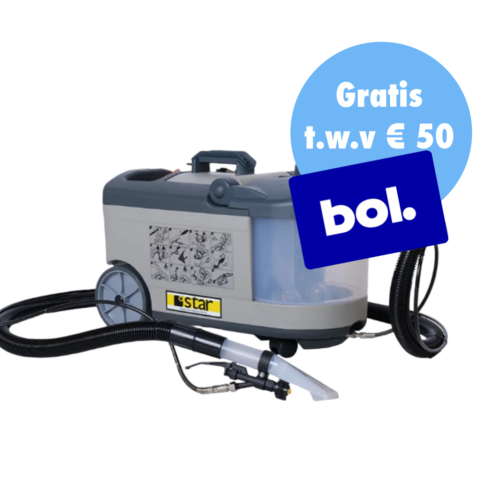 STAR Tapijtreiniger + Gratis Bol Kaart t.w.v € 50