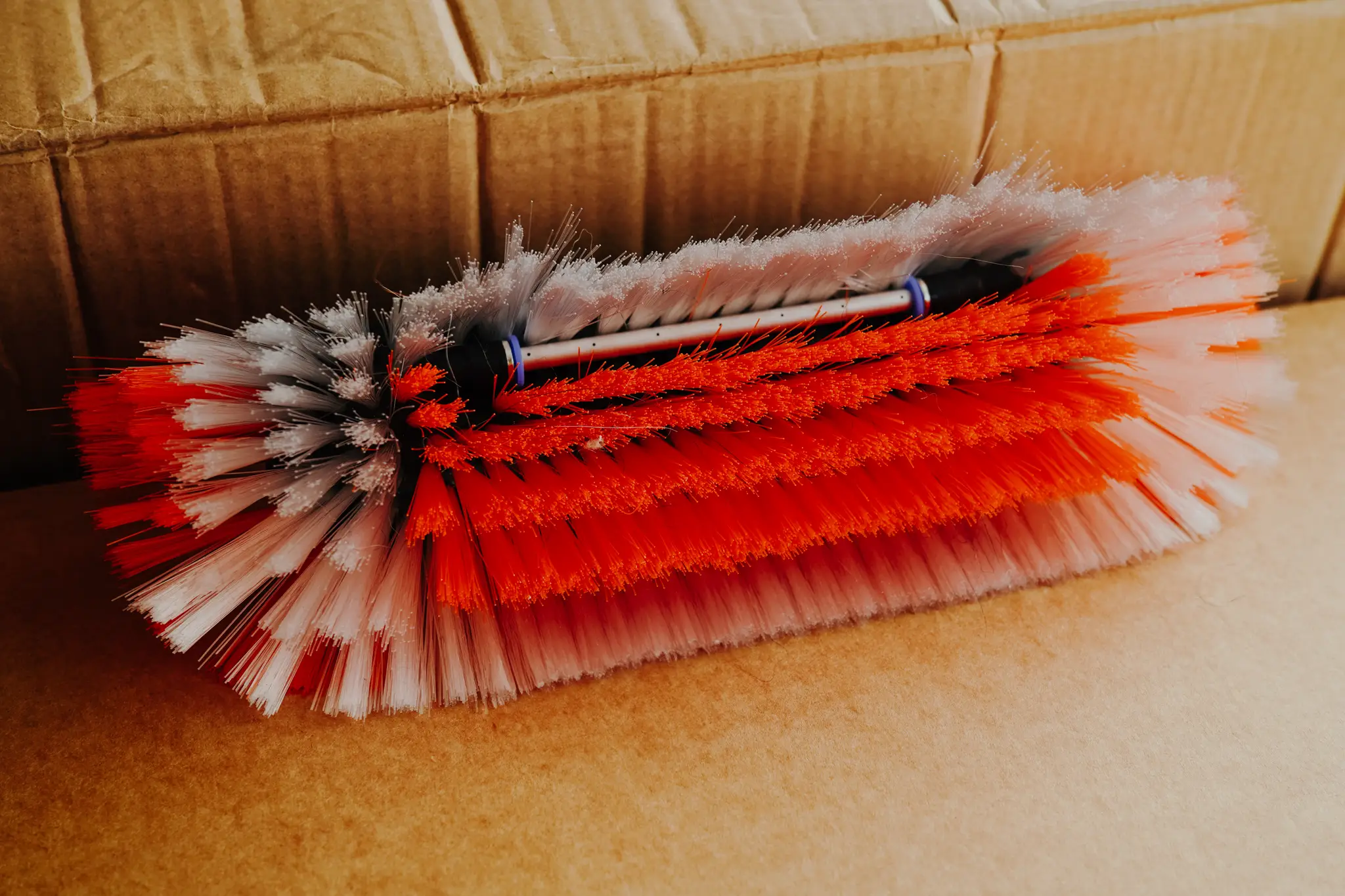 Oranje Masterpole Hoekborstel 26 cm met Rinse Bar + Gratis Hoekadapter - Afbeelding 2