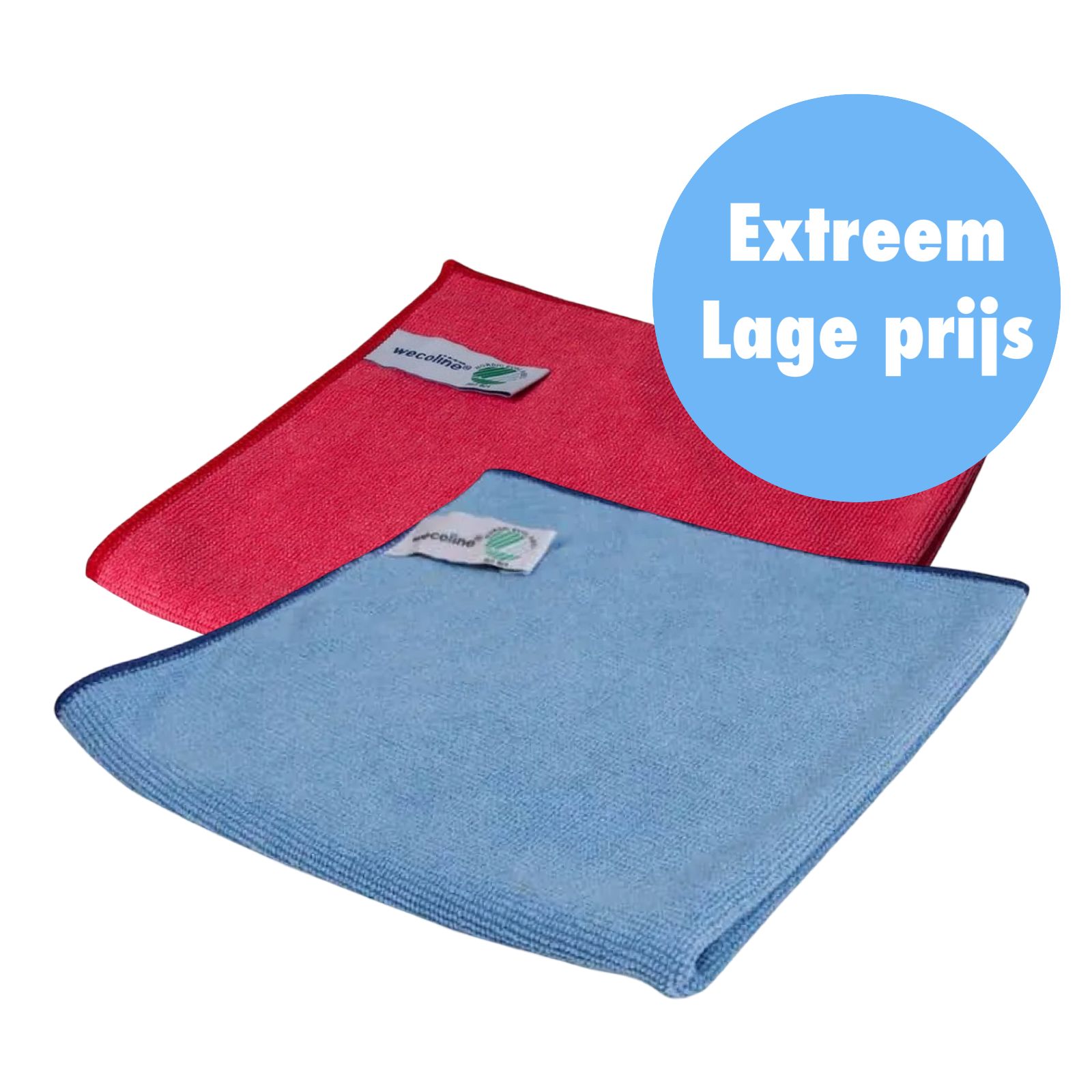 Wecoline Microvezeldoeken Rood/Blauw (200 Stuks)