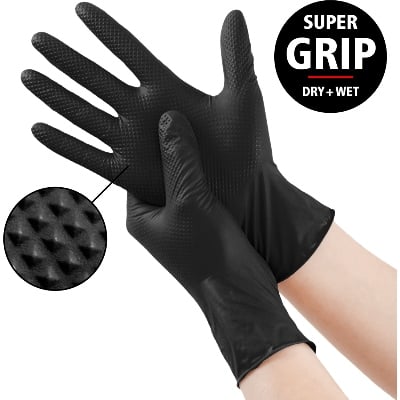 Nitril handschoenen met Grip Zwart L Nitril handschoenen met Grip Zwart L