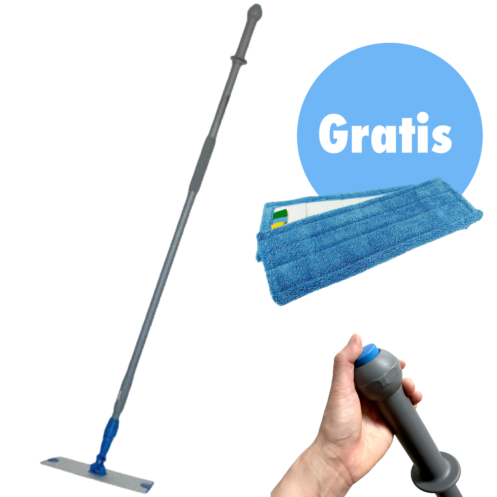 Vloer Spraymop Systeem Compleet + 2 Gratis Vlakmoppen