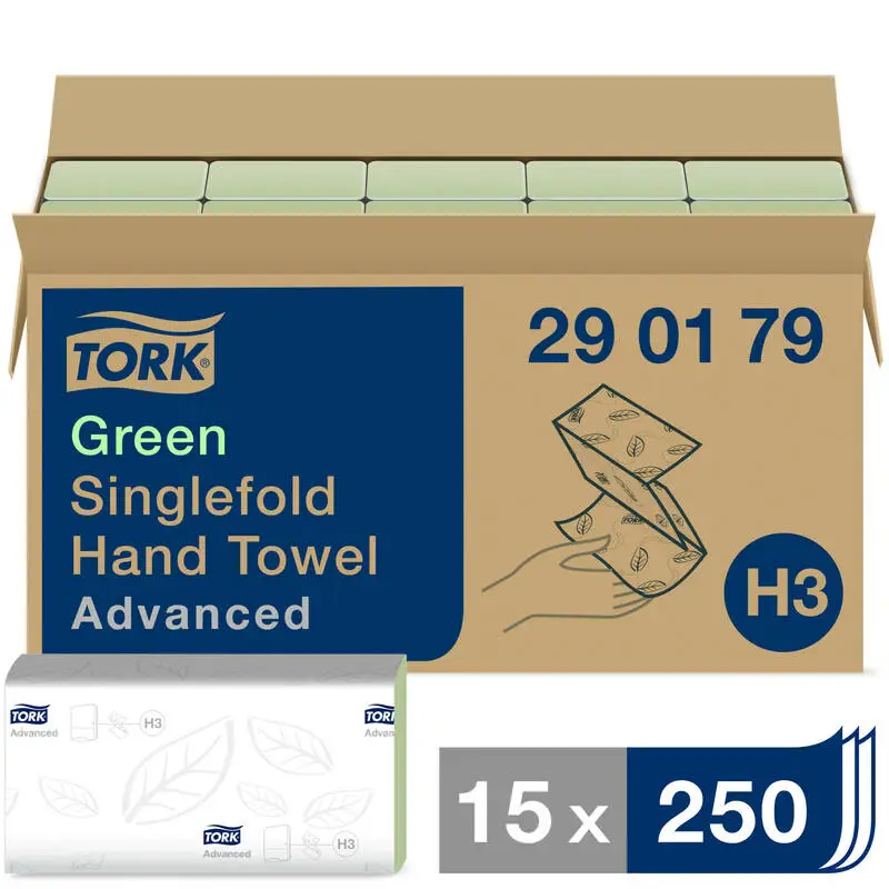 Tork Z-vouw Handdoek Advanced 2-laags groen Tork Z-vouw Handdoek Advanced 2-laags groen
