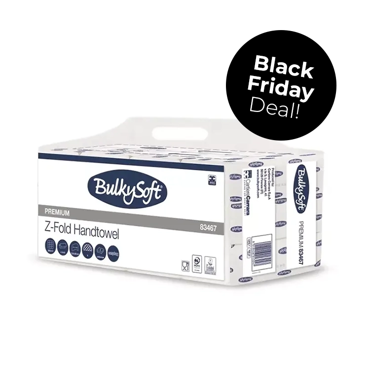 BulkySoft 82467 BulkySoft Z-vouw Handdoekjes Small 2lgs. 24x21,5cm doos 200x12 totaal (2400 vouwtjes)