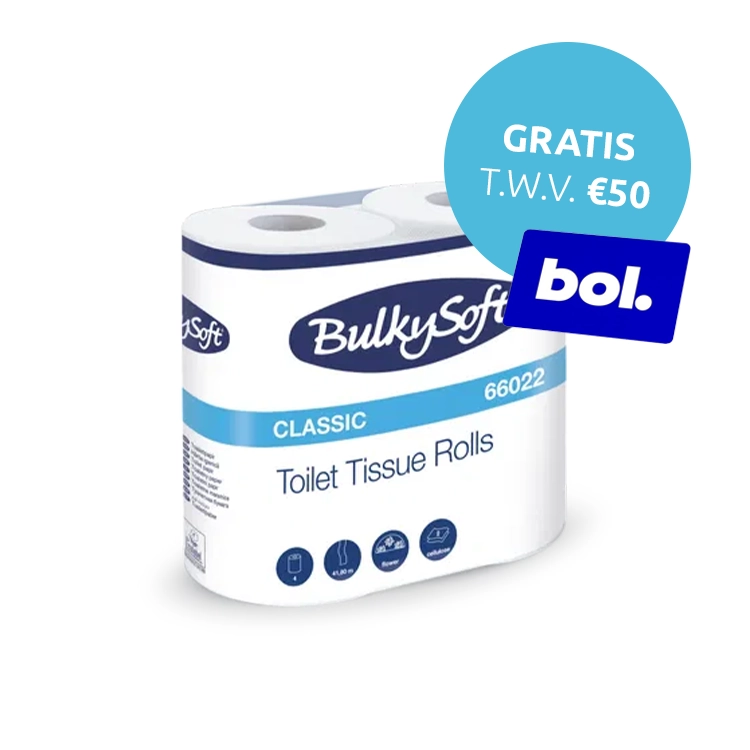 BulkySoft Toiletpapier Traditioneel Cellulose 40 Rollen a 400 vel 2-laags - 48 Pakken
