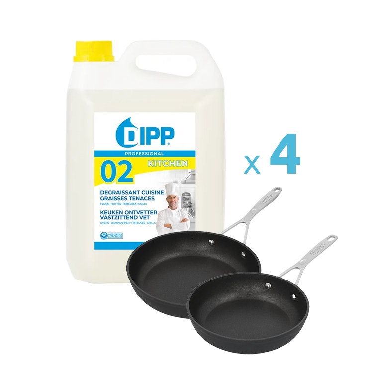 Dipp N02 Extra Krachtige Ontvetter 5 liter - 4 stuks + GRATIS Pannenset