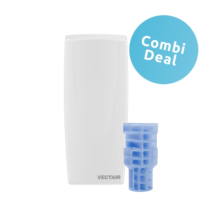 V-Air® SOLID MVP Luchtverfrisserdispenser White + 6 x V-Air® Solid Evolution Refill Linen Breeze V-Air® SOLID MVP Luchtverfrisserdispenser White + 6 x V-Air® Solid Evolution Refill Linen Breeze