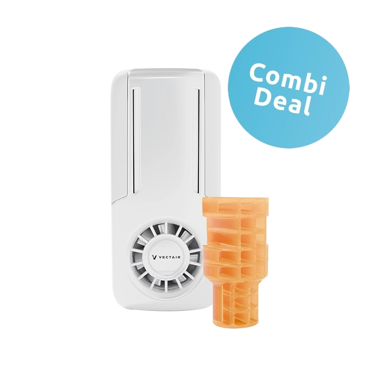 V-Air Flow Luchtverfrisserdispenser - Wit + V-Air Flow Refills Bergamot & Sandalwood – 12 stuks V-Air Flow Luchtverfrisserdispenser - Wit + V-Air Flow Refills Bergamot & Sandalwood – 12 stuks