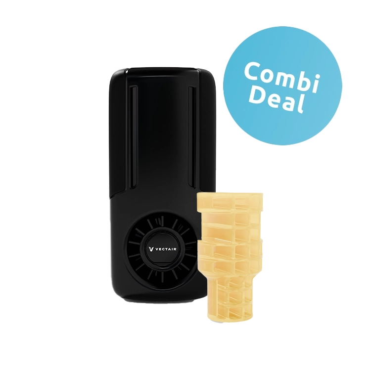 V-Air Flow Luchtverfrisserdispenser - Zwart + V-Air Flow Refills Citrus Mango – 12 stuks V-Air Flow Luchtverfrisserdispenser - Zwart + V-Air Flow Refills Citrus Mango – 12 stuks