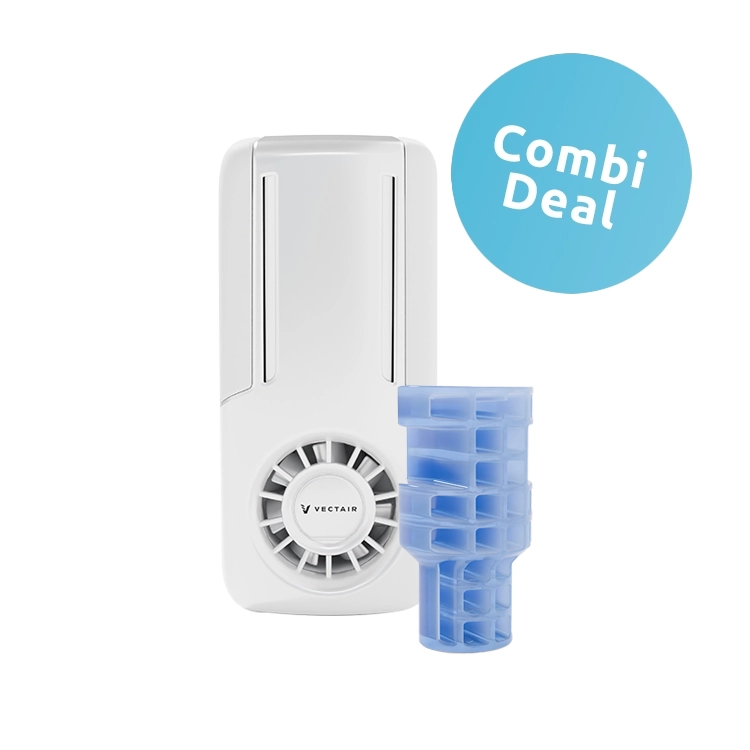 V-Air Flow Luchtverfrisserdispenser - Wit + V-Air Flow Refills Linen Breeze – 12 stuks V-Air Flow Luchtverfrisserdispenser - Wit + V-Air Flow Refills Linen Breeze – 12 stuks