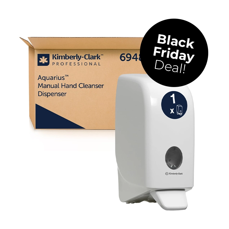 Kimberly Clark 6948 Aquarius™ Handmatige Dispenser 6948 - 1 x witte Handreiniger Dispenser voor wandbevestiging (geschikt voor navullingen van 1 liter)