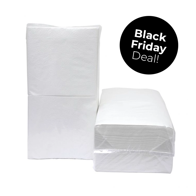 Servetten 100 Procent Willem Servet 1 laags 1/4 vouw 33x33cm papier wit - 4500 Stuks