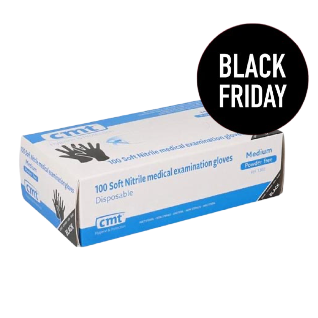 handschoen Nitril Handschoenen Zwart, Maat M, 100 stuks