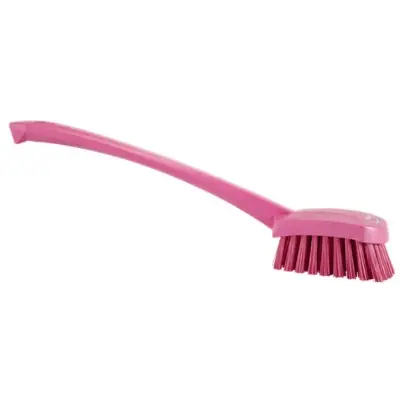 Afwasborstel met lange steel -roze