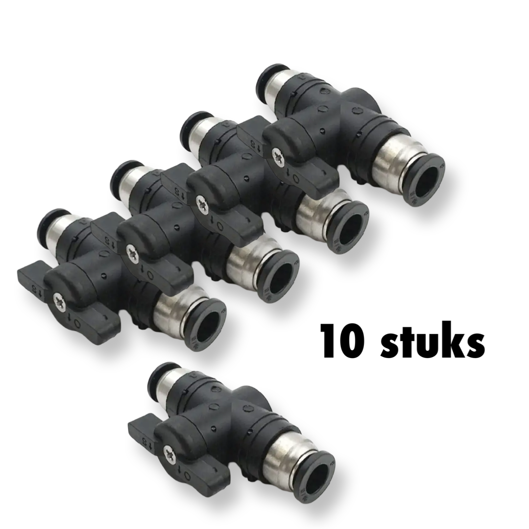 Push-in Waterkraan 6 mm - 10 stuks
