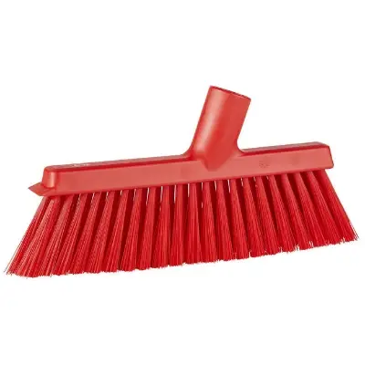 Vikan Stofferbezem met Haakse Schroefdraad - Rood