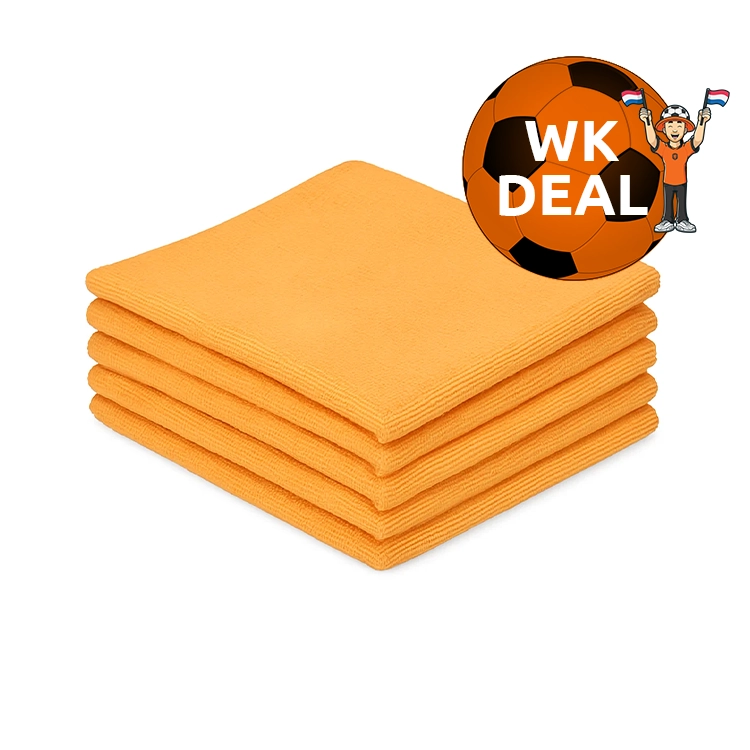 Microvezeldoek 40 x 40 oranje - 5 Stuks