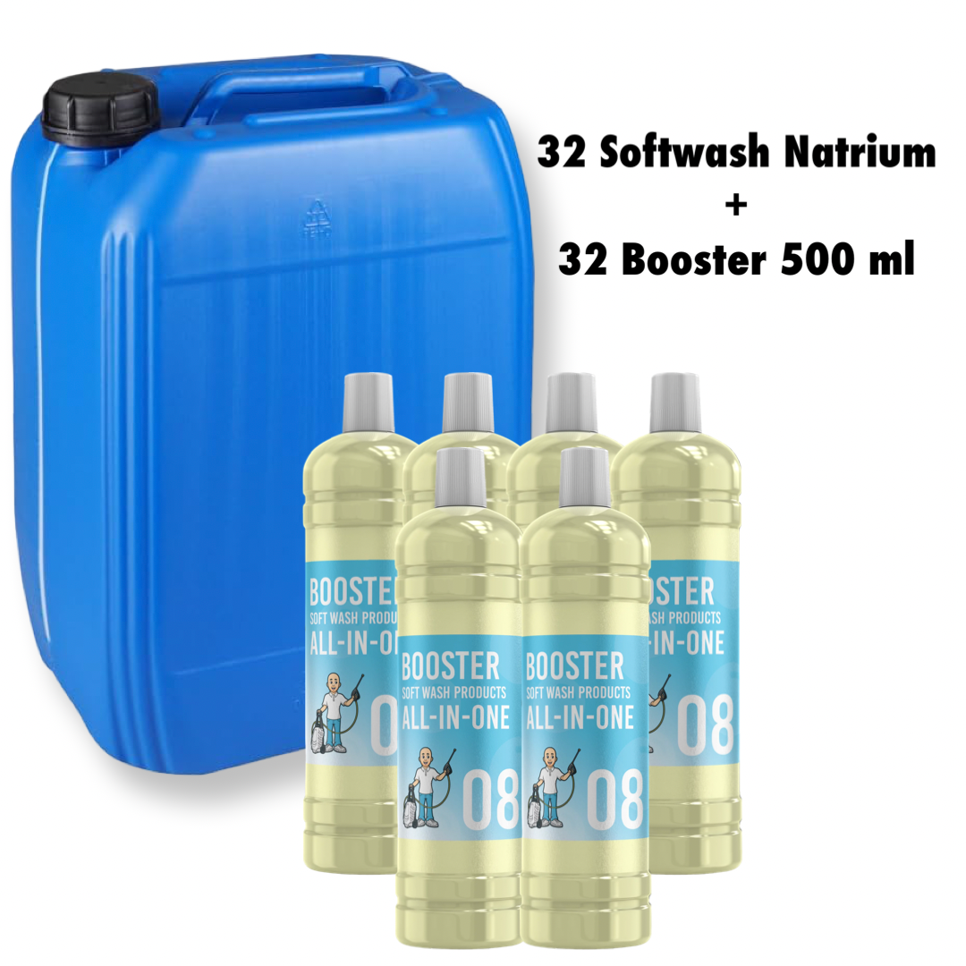 Softwash Natrium 32 Can + 32 All in One Booster 500 ml Deal!