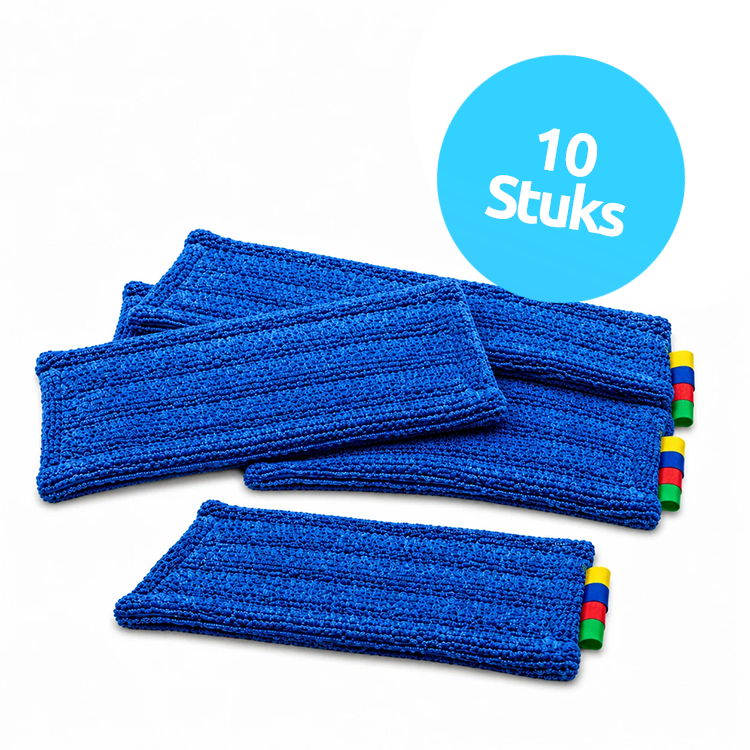 Microvezel Vlakmop Blauw 24cm - 10 Stuks Microvezel Vlakmop Blauw 24cm - 10 Stuks