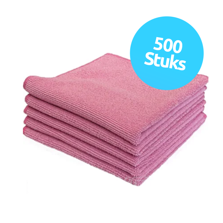 Microvezeldoek Roze Bulkvoordeel - 40x40 300gr - 500 Stuks