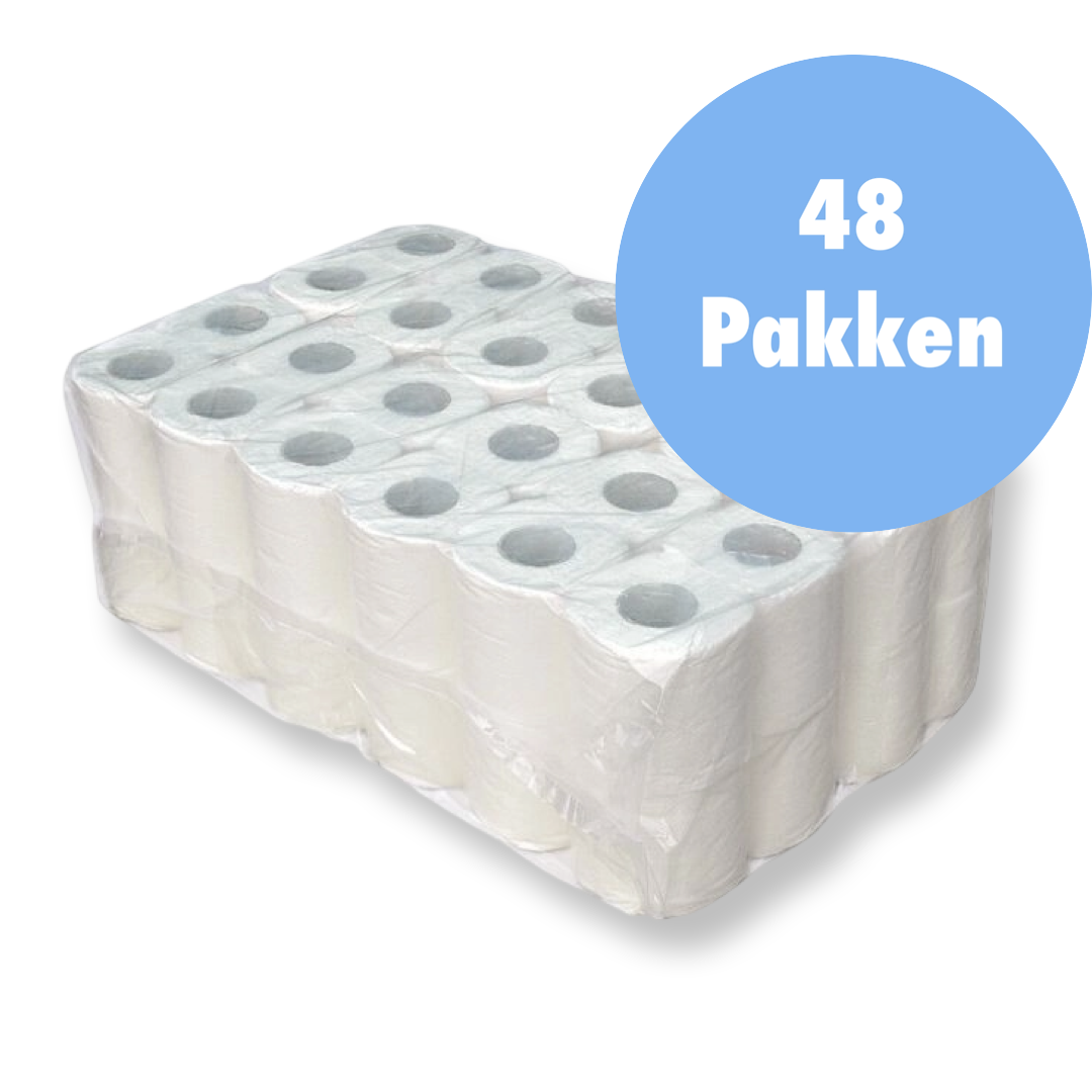 Toiletpapier traditioneel cellulose wit 2-laags 200 vel 12 x 4 rol - Pallet 48 pakken Toiletpapier traditioneel cellulose wit 2-laags 200 vel 12 x 4 rol - Pallet 48 pakken (€ 9,95 per pak)